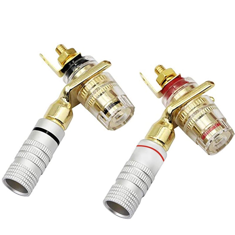 XMSJSIY Y Spade Connector - 45 Degree Fork Plug for Speaker Wire, Audio Jack Pure Copper Screw Locking - 4pcs - Image 4